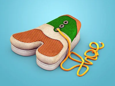 A Shoe 3d c4d fabric illustration shoe texture tie type