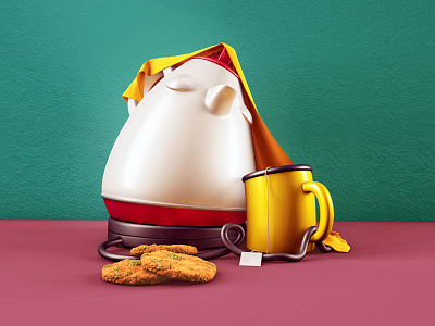 Hibernation 3d c4d hibernation illustration sleep tea