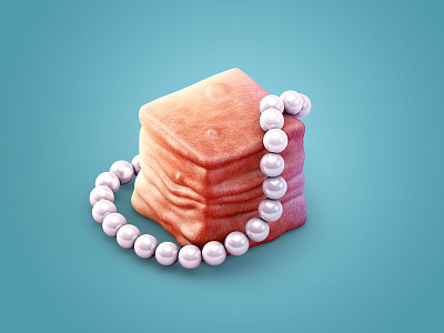 Ageing geometry 3d ageing c4d cube human pearls skin texture
