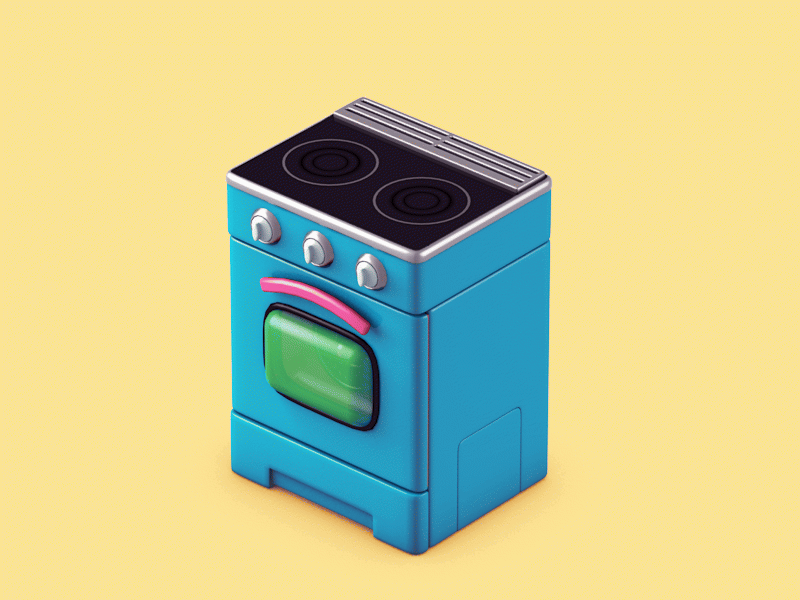 Ovenator 3d c4d character engine illustration oven robot transformer