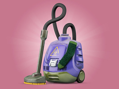 Cleaning Up 3d c4d cleaning illustration sock sp toxic vacuum