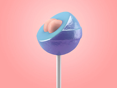 Lolly 3d bum c4d illustration lick lolly rise sweet