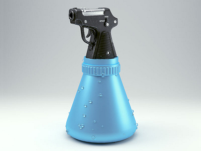 Professional Cleaning 3d c4d clean gun illustration professional spray windows