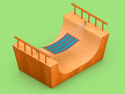 Stunt 3d c4d hammock illustration ramp rest skateboard stunt