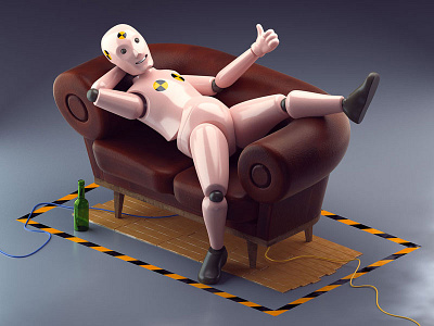 Crash Test 3d c4d couch crash dummy stay test