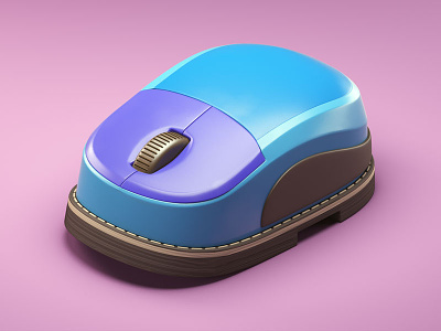 Wireless (all-terrain) 3d c4d illustration isometric mouse nature surface terrain wirelss