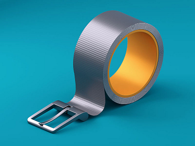 There, I fixed it 3d belt c4d cycles4d duct fasting fix food illustration tape weight