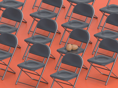 Early Bird 3d bird c4d chair early eggs illustration pattern