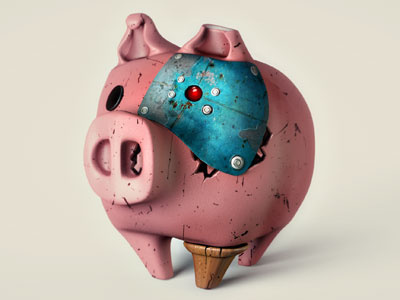 Piggy (savings-terminated) 3d piggy bank