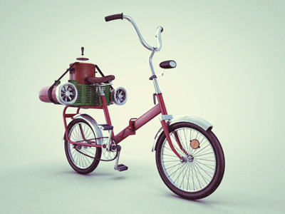 Back to the past 3d bike render