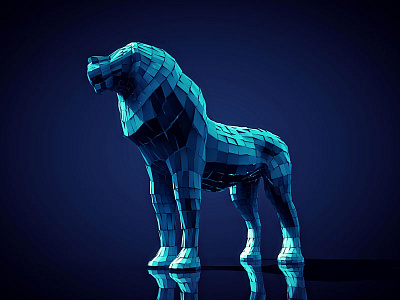 Lion 3d lion paper