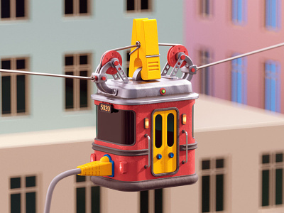 Cable car 3d c4d cable car city data transport