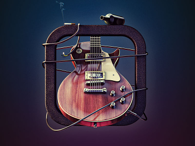 Gibson Les Paul 3d c4d gibson guitar icon