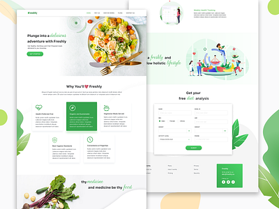 Freshly branding food fresh freshly green user experience userinterface vegan vegetarian