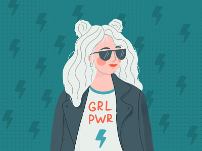 Girl power adobedrawing adobefresco character flat girl girl power grlpwr illustration powerful vector