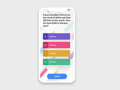 Mobile app design for exam - light theme andriod app clean colour design education exam game iphone light mobile ui ux vector