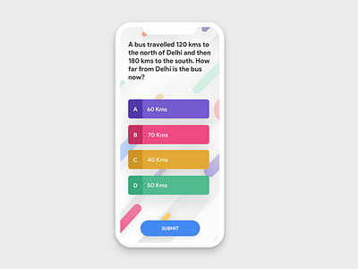 Mobile app design for exam - light theme