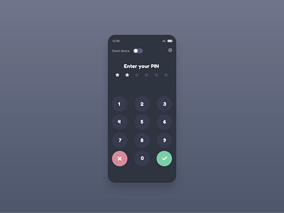 Enter pin app dark design minimal mobile number ui ux