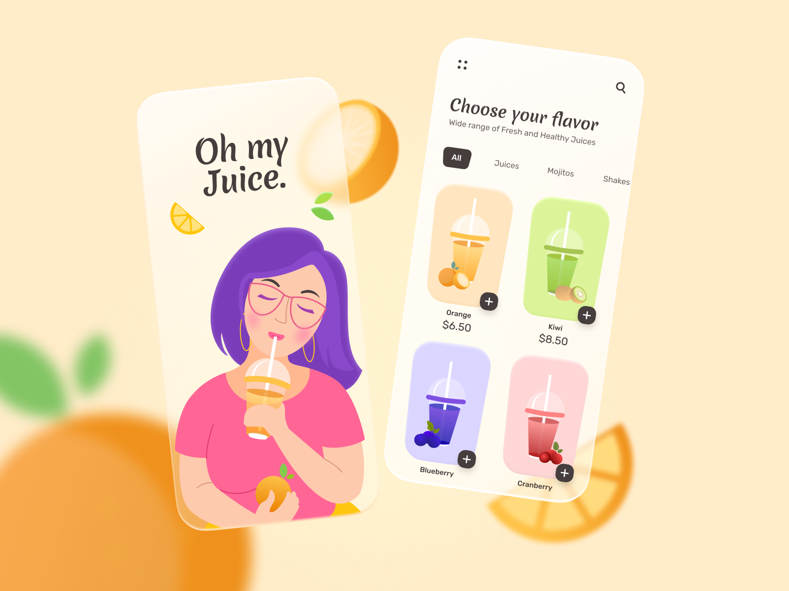 Juice App UI by creativedreams on Dribbble