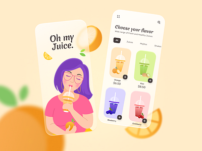 Juice App UI appui appuidesign creative creativedreams design fresh freshui juice juicepp minimal mobile app design mobileapp mobileappui mobileui orange ui ui ux design ui design userinterface uxdesign