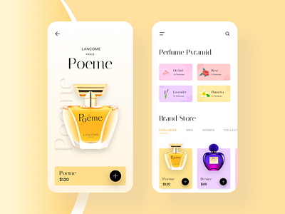 Perfume App UI app creative creativedreams design minimal mobile mobile app design perfume ui ui ux design ui design ui mobile