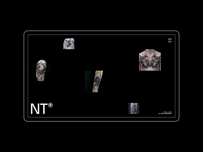 Nekro Tattoo website branding dark desktop grid minimal portfolio tattoo ui web design webdesign website