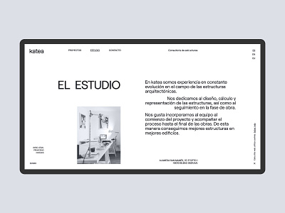 Web Katea - About page about arquitecture consulting grid layout minimal web web design website