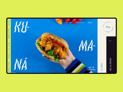 Kumanà website scroll animation food horizontal scroll layout menu restaurant ui ux web web animation web design website