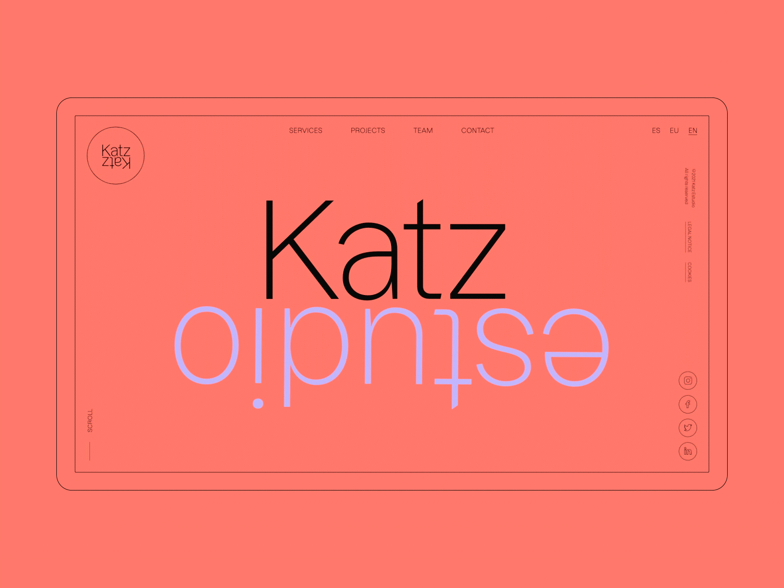 Katz website intro animation animation intro motion transition ui web