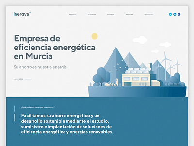 Inergya — home design energy efficiency engineering hero homepage illustration layout ui web website