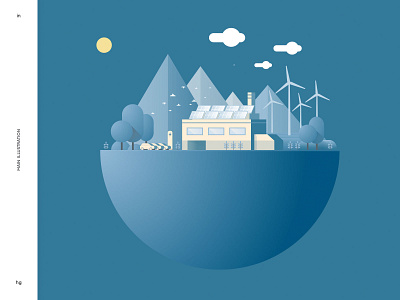 Inergya — main illustration design energy efficiency flat illustration illustration website