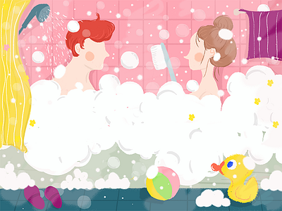 Bath with you illustrations