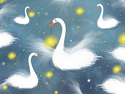 Swan lake illustrations