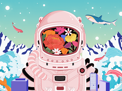 Interstellar exploration 插画 插画设计 色彩 设计 颜色