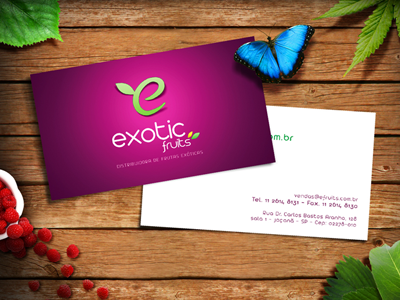 Exotic Fruits branding business card identity logo