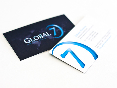 Global 7 card branding business card global logo