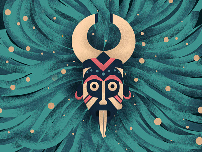 Santería africa art character colors illustration mask ritual santeria shaman tribune vector witcher