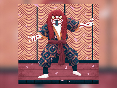 Kabuki character colors flat illustration illustrator japan kaeru show ukiyoe vector