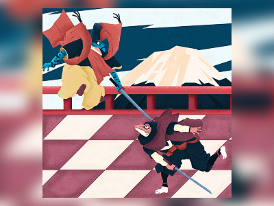 Ninja battle battle character colors flat illustration illustrator japan ninja ukiyoe vector