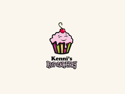 Kenni's Kupcakery logo design cupcake