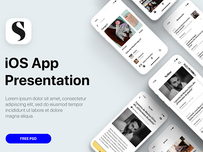 Minimal iOS App Presentation Template app clay free ios iphone xs minimal minimalistic mockup presentation psd template