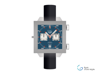 Tag Heuer Monaco - Illustration design graphic design icon iconography illustration tag heuer watch watch design watch illustration