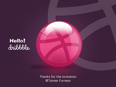 Hello Dribbble design dribbble hello hi introduction invite thanks