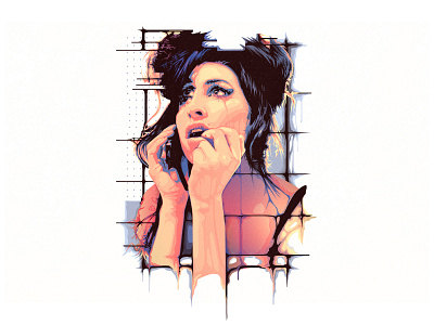 Amy Winehouse | Vector Portrait adobe illustrator album cover amy winehouse vector vector drip vector liquid vector portrait