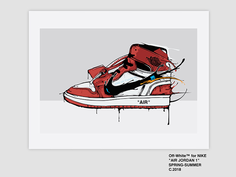 Off-White Jordan 1 Sneaker Illustration by Zac Counts on Dribbble