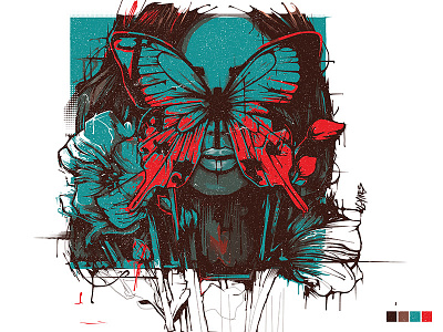 'Yikes' - Vector Portrait abstract butterfly digital painting flowers portrait vector vector portrait