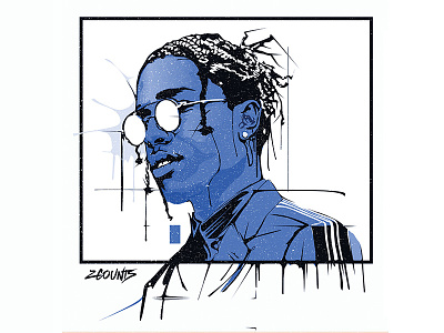 A$AP Rocky Vector Portrait a$ap a$ap rocky album cover hip hop new york new york rap portrait rap art rap logo rapper portrait soundcloud vector portrait
