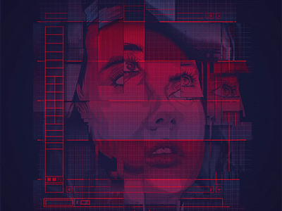 Cyberpunk Vector Portrait adobe illustrator adobe photoshop aesthetic cyberpunk outrun vapor wave vaporwave vector vector illustration