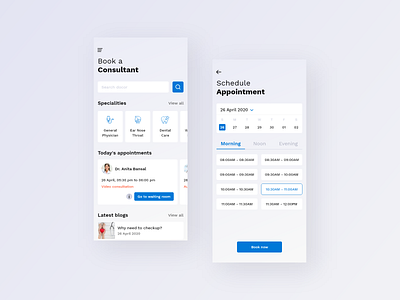 Book a Consultant adobe xd appointment booking appointments calendar clean concept corona virus coronavirus creative creativity design doctor doctor app dribbble inspiration patient patient app schedule ui ui ux