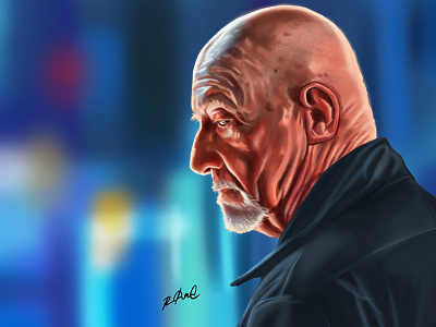 Breaking Bad - Mike bb breakingbad characterart digitalart digitalpainting fanart illustration painting portraitpainting rkamalart